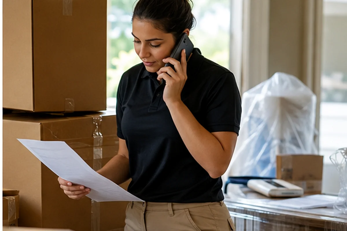 Jacksonville moving coordinator verifying a changed inventory by phone